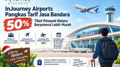 InJourney Airports memberlakukan diskon tarif bandara hingga Januari 2027. Simak periode pembelian tiket dan jadwal keberangkatannya.
