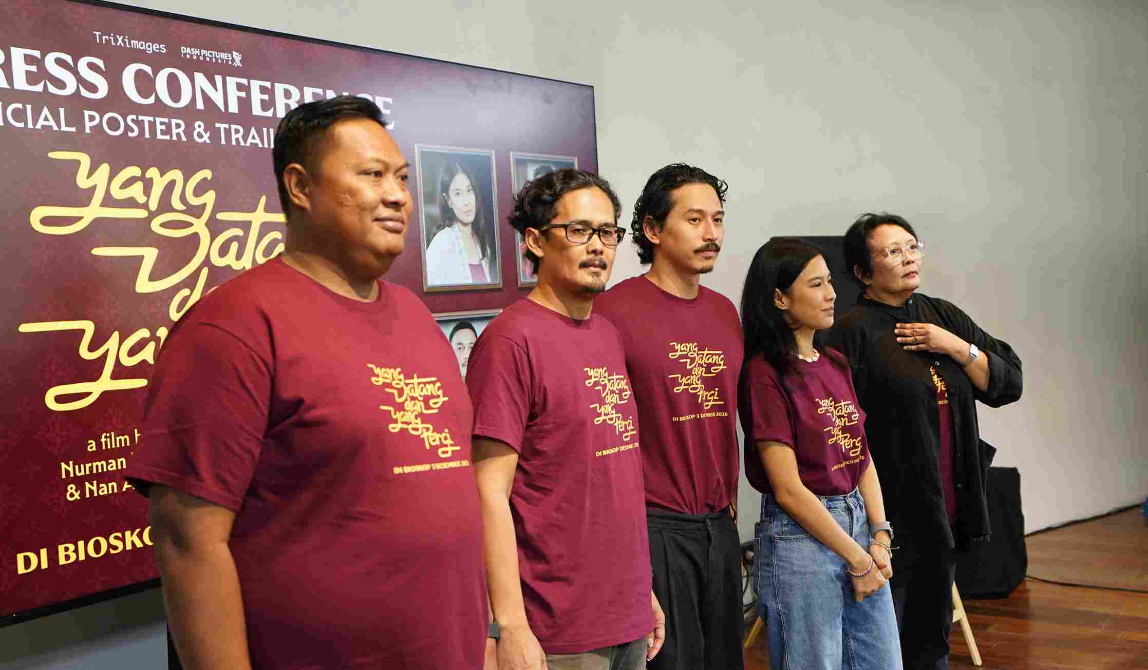Film Yang Datang dan Yang Pergi mempertemukan Dian Sastrowardoyo, Nurman Hakim, dan Nan Achnas dalam kisah cinta dan rahasia keluarga.