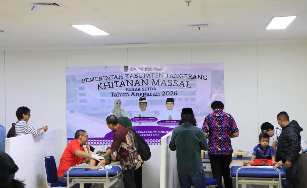 Khitanan massal di RSUD Tigaraksa menjadi bagian peringatan HUT ke-394 Kabupaten Tangerang sekaligus membantu meringankan beban warga.
